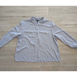 Eileen Fisher Silk Womens Top - Light Gray